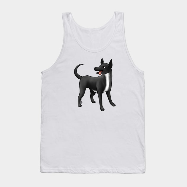 Dog - Xoloitzcuintli - Coated Black and White Tank Top by Jen's Dogs Custom Gifts and Designs